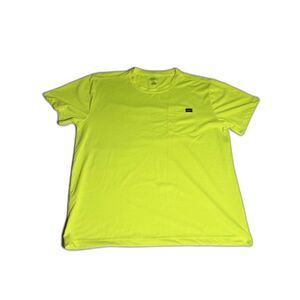 Dickies Performance Pocket T-Shirt Mens XL Neon Safety Yellow High Vis Flaws